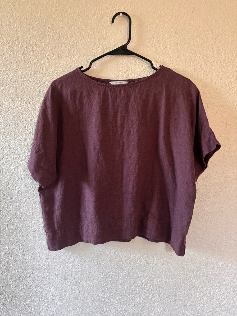 Linen Fox Mona Top in Eggplant - Picture 3 of 5
